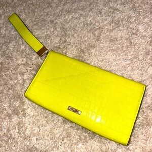 Aldo lime clutch with wrist strap